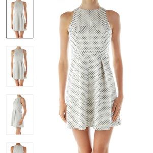 White and black polka dot mini sundress